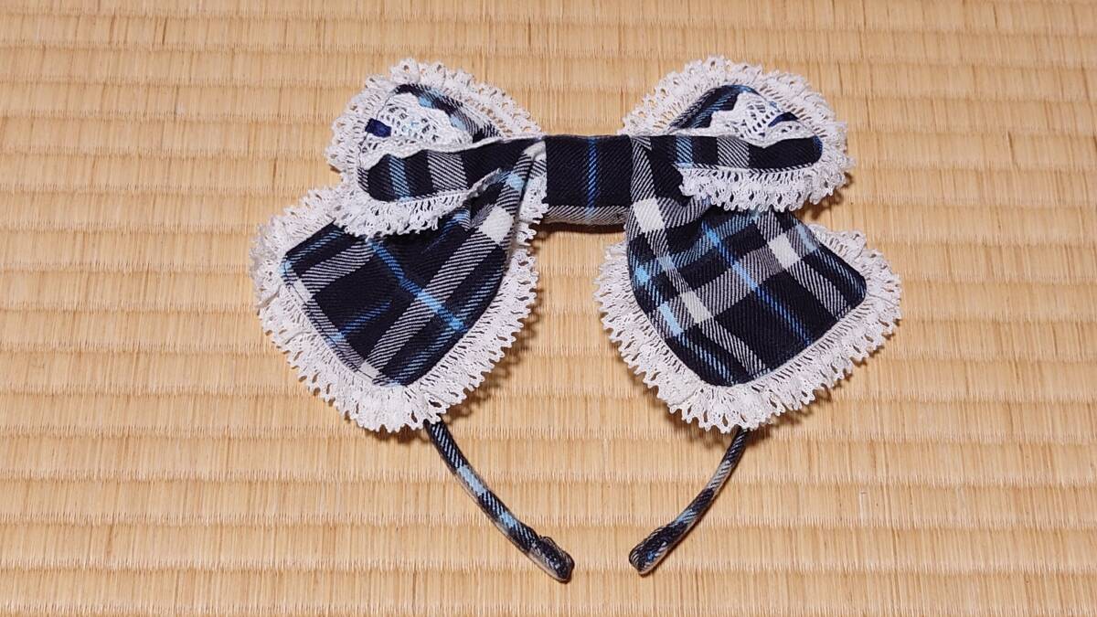 Preview of BABY, THE STARS SHINE BRIGHT Tartan Check Blue and White Headband (Unused)