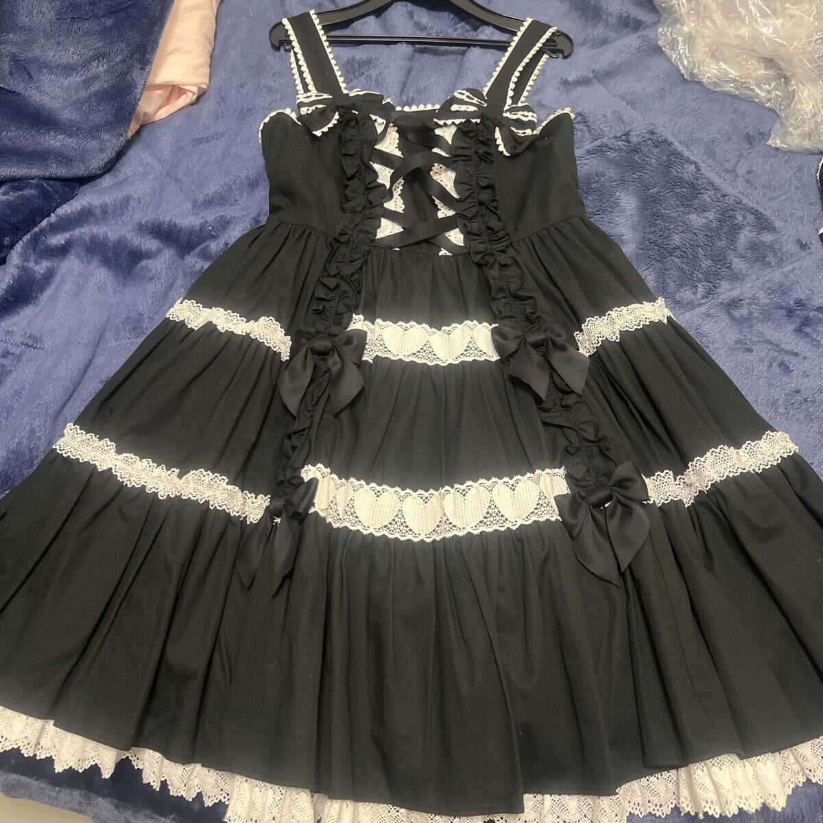 Preview of Angelic Pretty One-Piece Dress, Angelic Pretty Shoulder Ribbon Jumper Skirt (JSK)