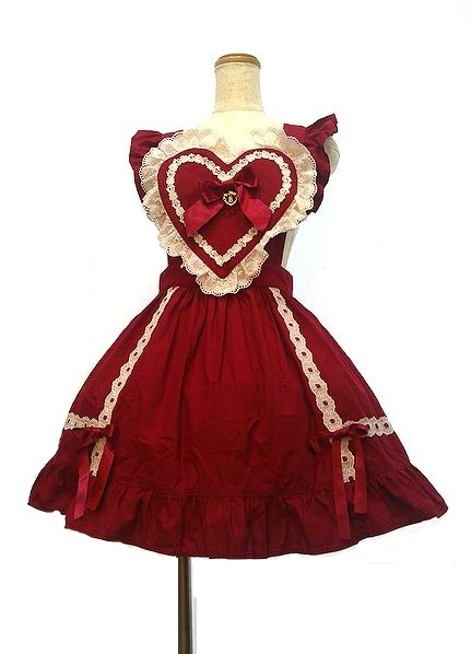 Preview of BABY THE STARS SHINE BRIGHT Heart Apron Lolita Red