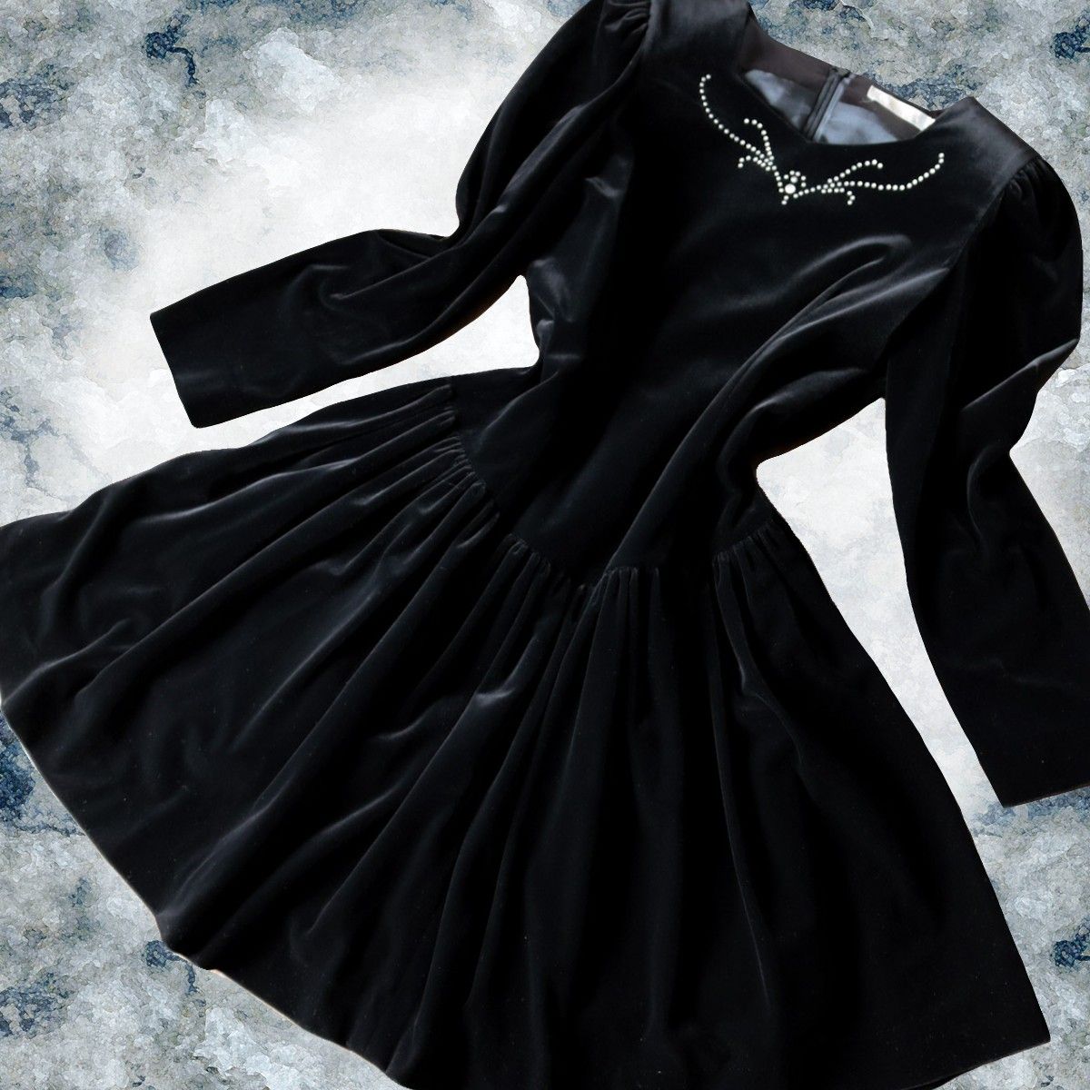Preview of Velvet dress, rhinestones, gothic, gothic lolita, darkcore