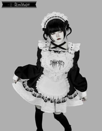 Preview of Drip Heartメイドワンピース【Black&White】L