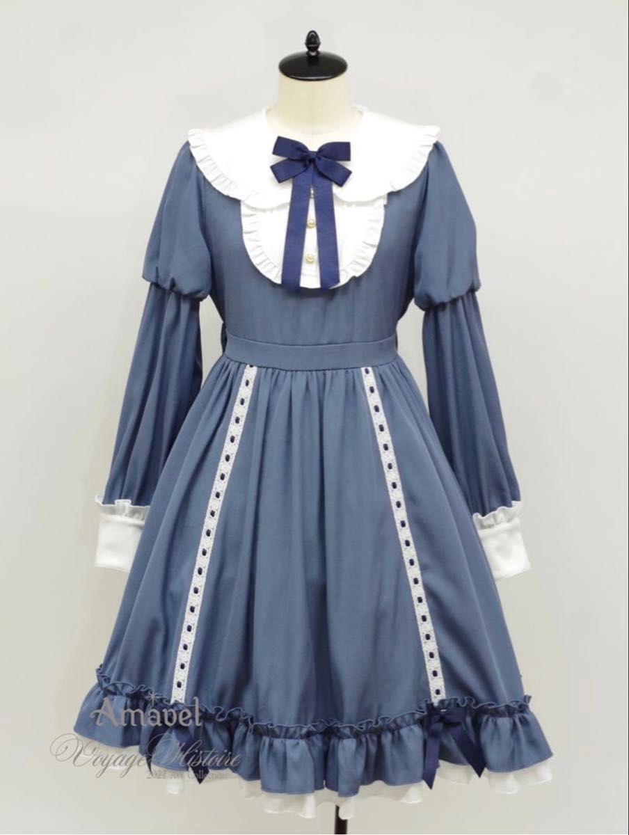 Preview of 美品 Amavel Dolly Maidフリルワンピース ブルー