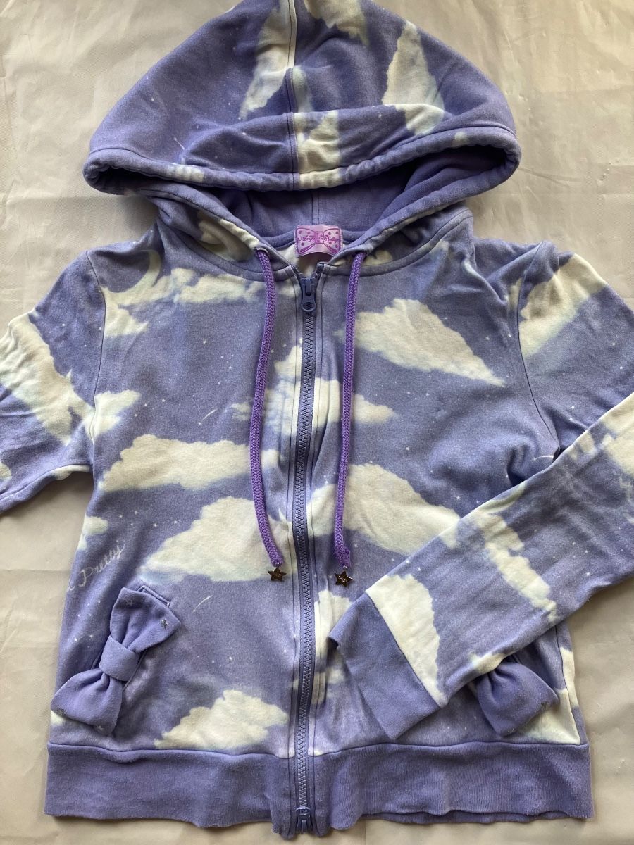 Preview of Angelic Pretty Misty Sky Cloud Pattern Hoodie, Lavender