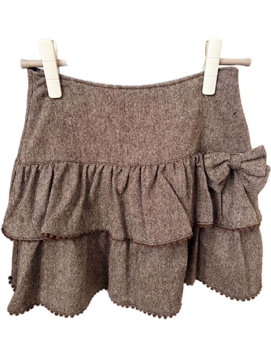 Preview of Metamorphose temps de fille tiered mini skirt with ribbon