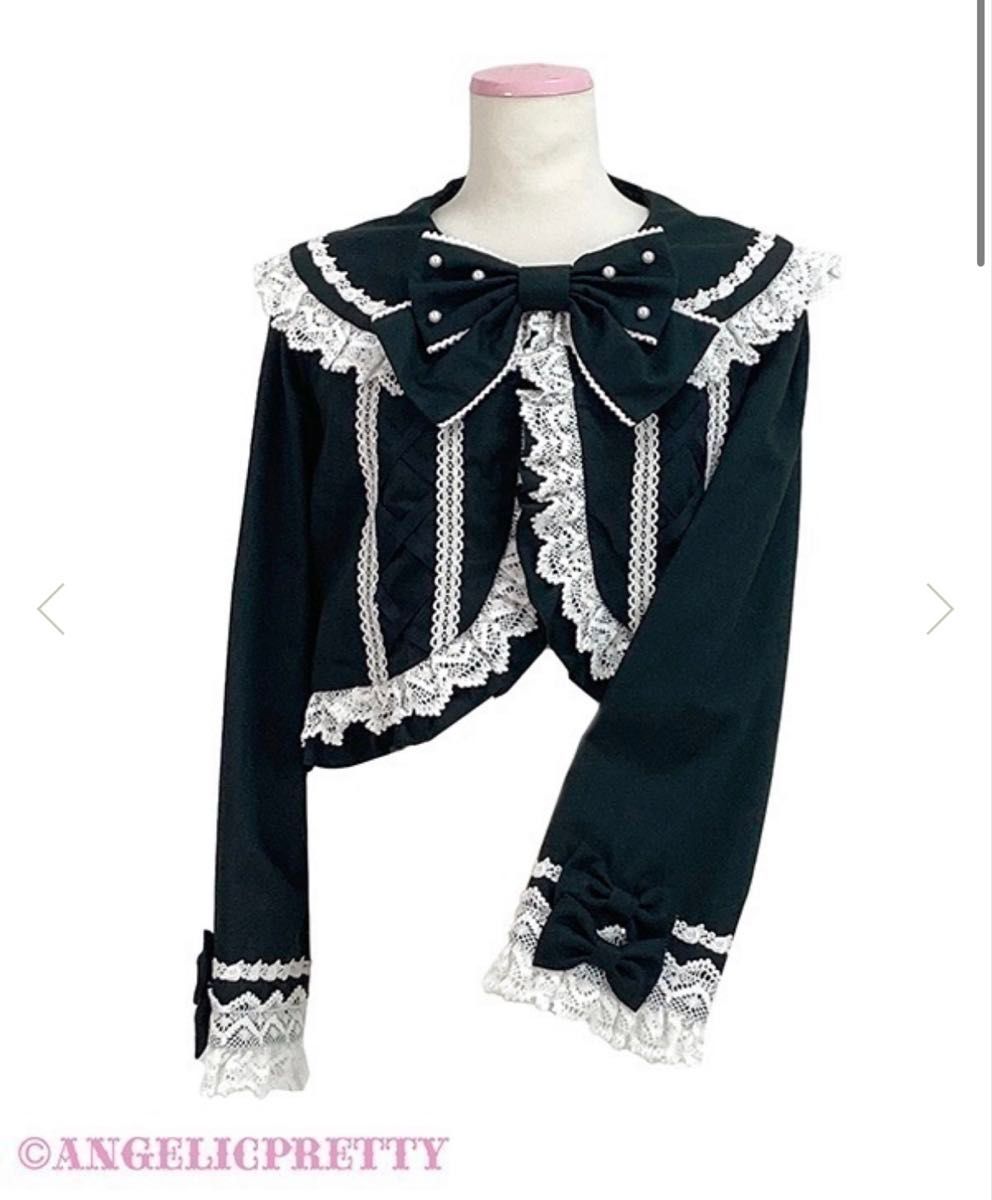 Preview of Angelic Pretty Dolly Lace-Up Bolero, Black