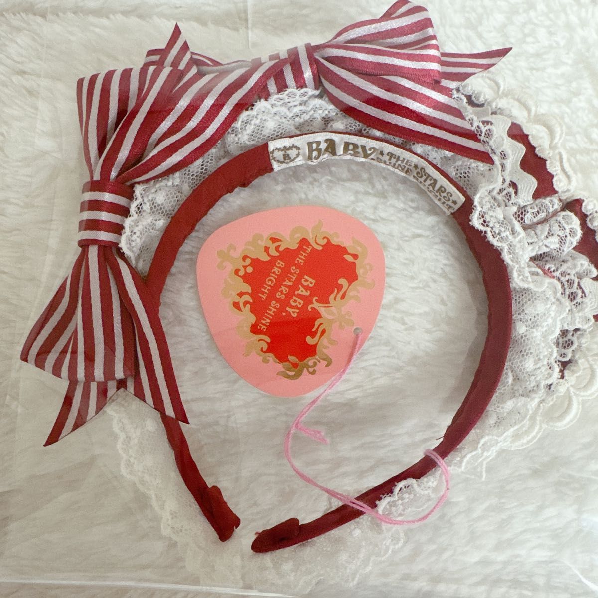 Preview of Extremely rare BABY, THE STARS SHINE BRIGHT headband/headband with ribbon.