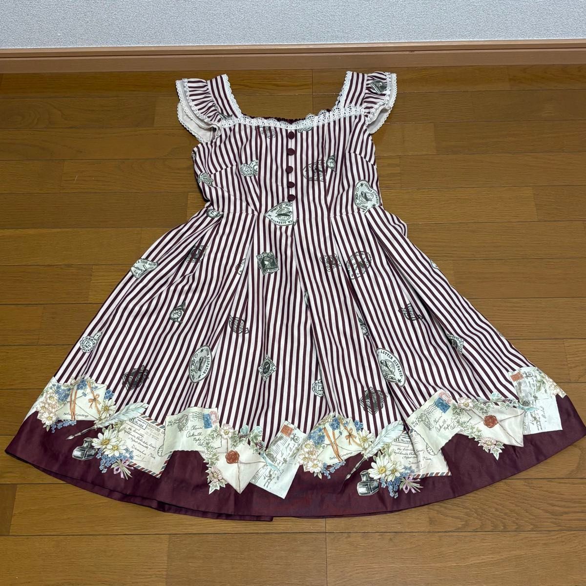 Preview of シークレットハニー レター柄 ワンピース ジャンパースカート ジャンスカ 赤 JSK