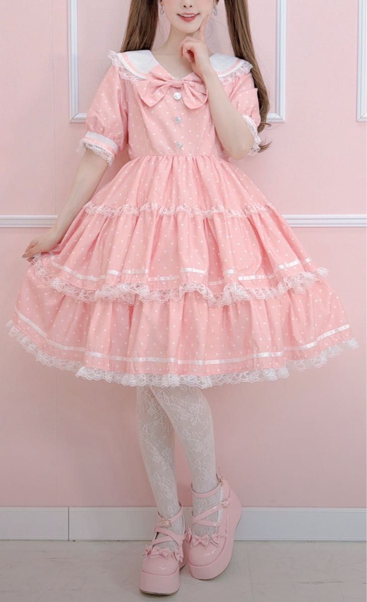 Preview of 新品未使用 majoretty まゆろんコラボ ロリータワンピース ピンク3L