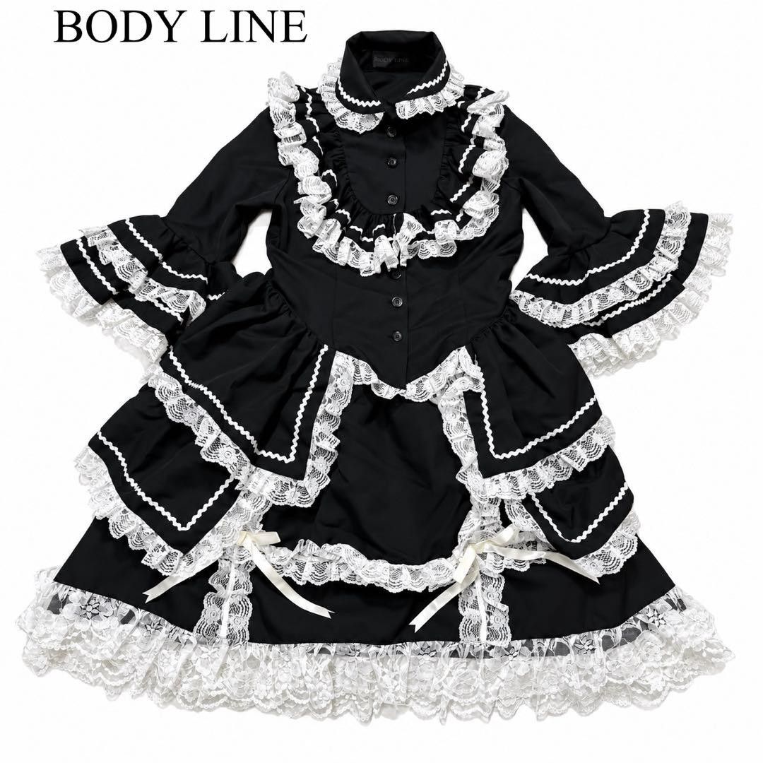 Preview of BODY LINEボディライン ゴスロリセットアップ レース ハロウィン姫袖