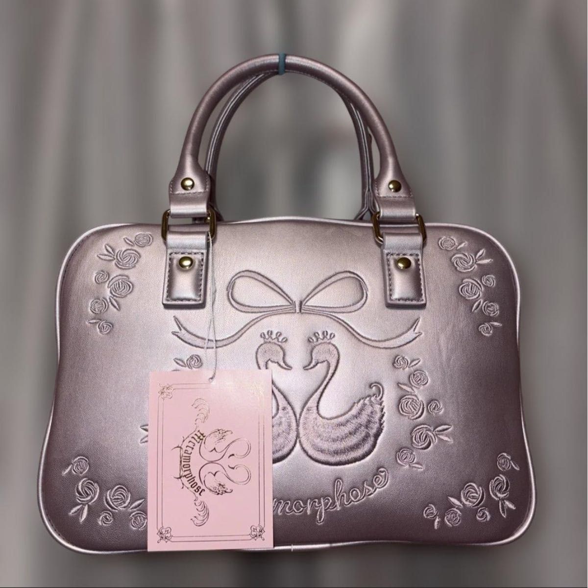 Preview of Metamorphose Swan Embroidered Double Zipper Bag