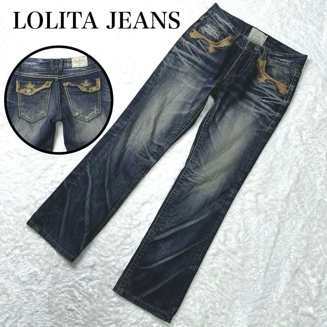 Preview of LOLITA JEANS ロリータジーンズ 鬼ヒゲ ブーツカット デニム 29 Y2K スエード調切替 スタッズ 平成ギャル