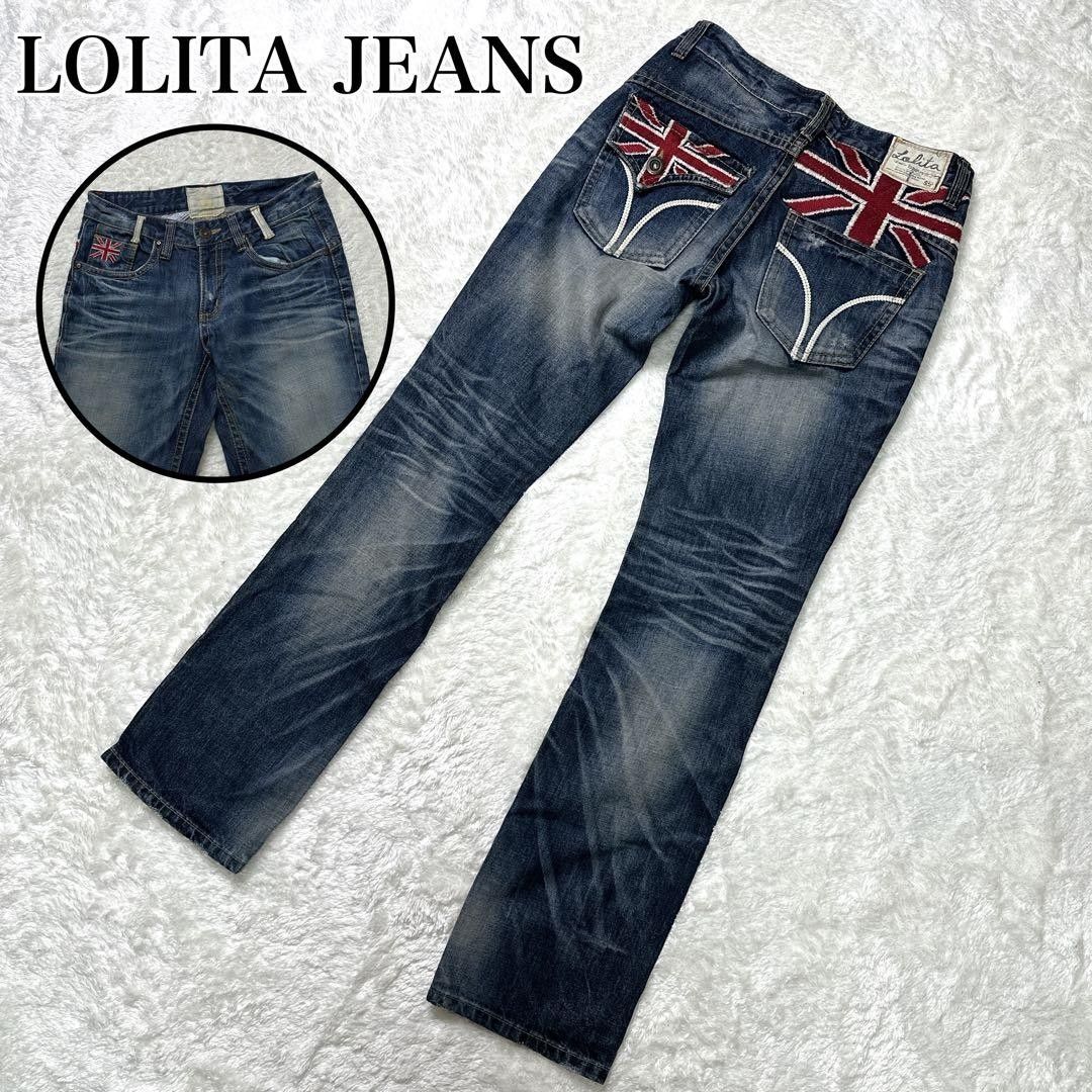 Preview of LOLITA JEANS ロリータジーンズ 29 ユニオンジャック刺繍 鬼ヒゲ フレアデニム ブーツカット Y2K 刺繍 デニム