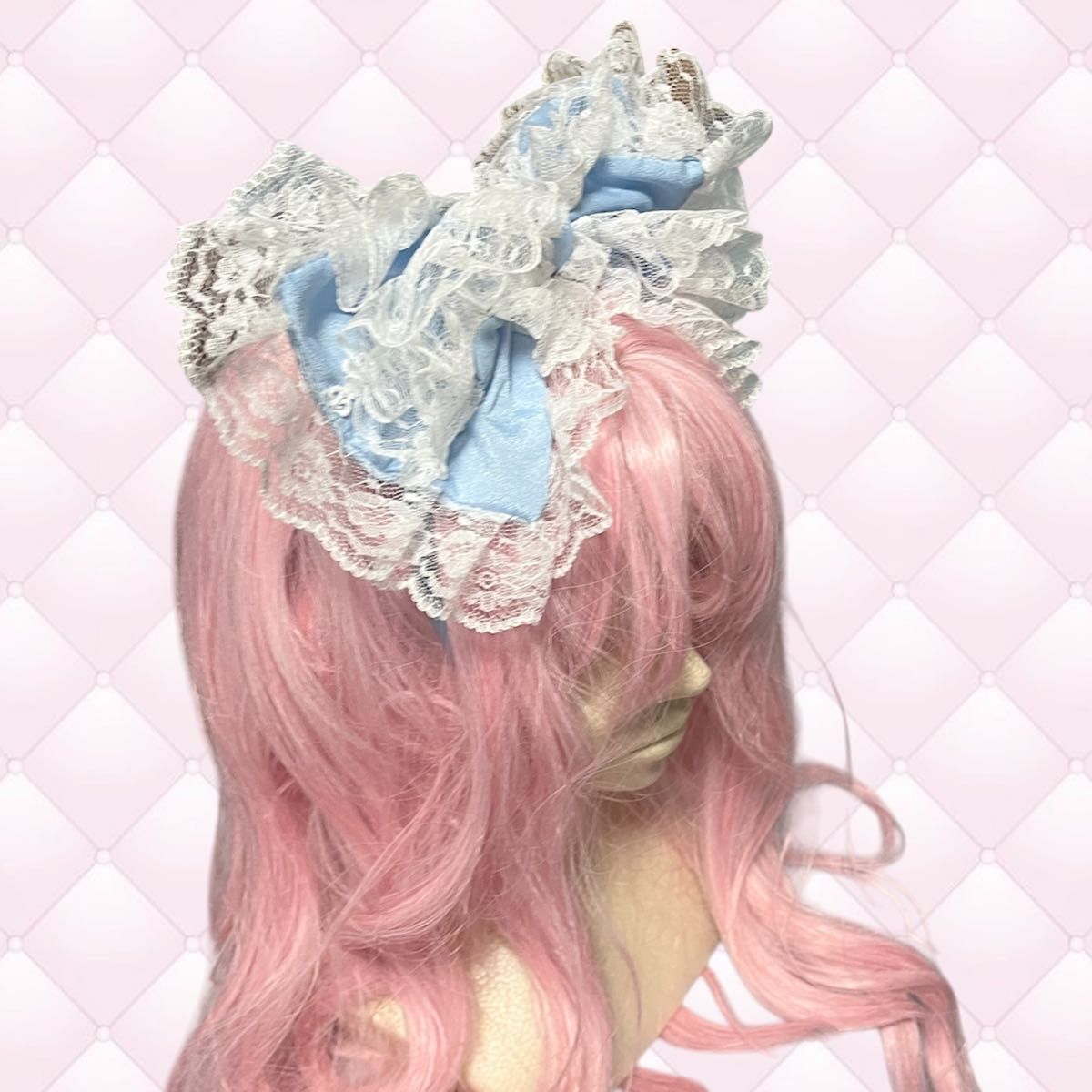 Preview of ロリータ 水色 リボン カチューシャ ヘッドドレス