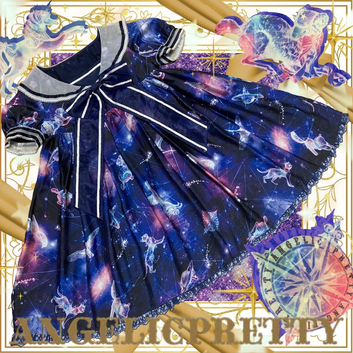 Preview of Dreamy Planetarium Dress / Angelic Pretty / Lolita / Princess Style / Sailor Suit / Galaxy / Space / Pegasus