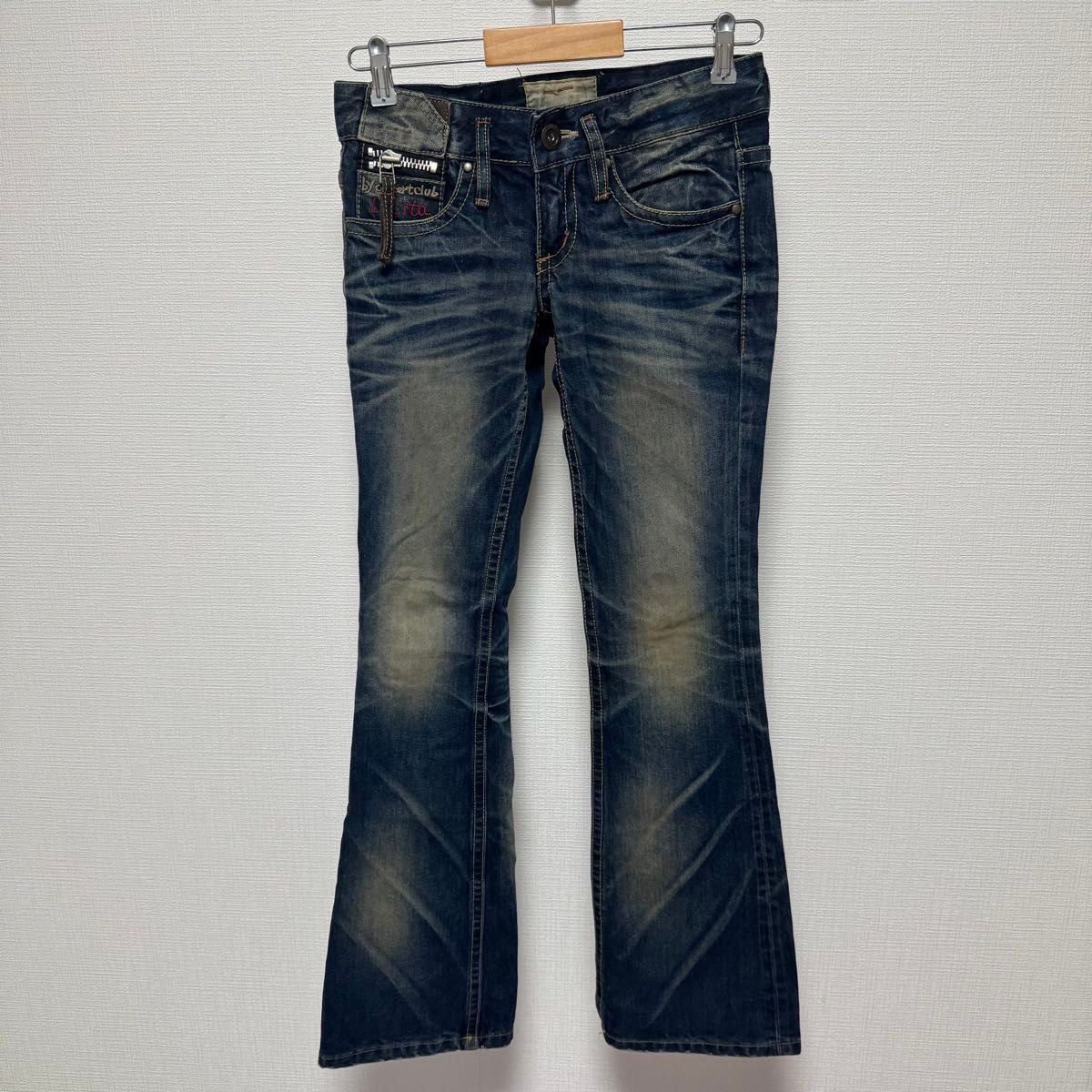 Preview of LOLITA JEANS ロリータジーンズ 美脚ブーツカット デニムパンツ Y2K ヒゲ 加工レザーポケット