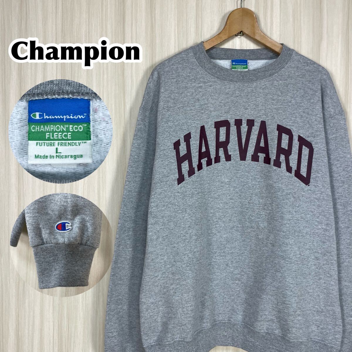 Champion チャンピオン ネイビー スウェット アクロン大学 裏起毛 