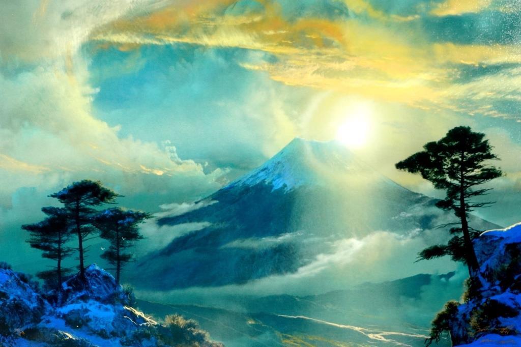 デイル・ターブッシュ『月の微笑み』直筆サイン有 限定30 額装 風景画 F