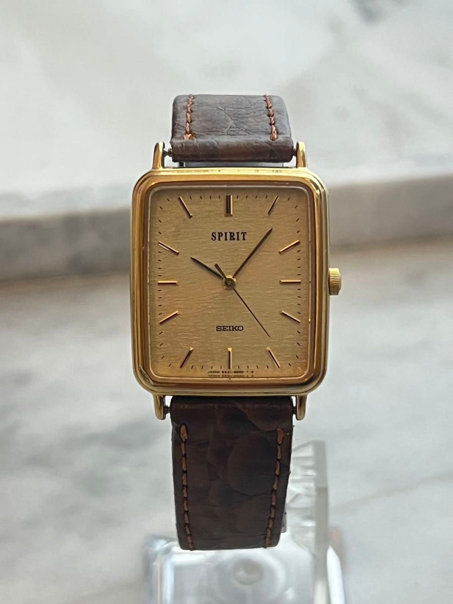 電池交換済み】SEIKO SPIRIT GOLD スピリット ゴールド スクエア 