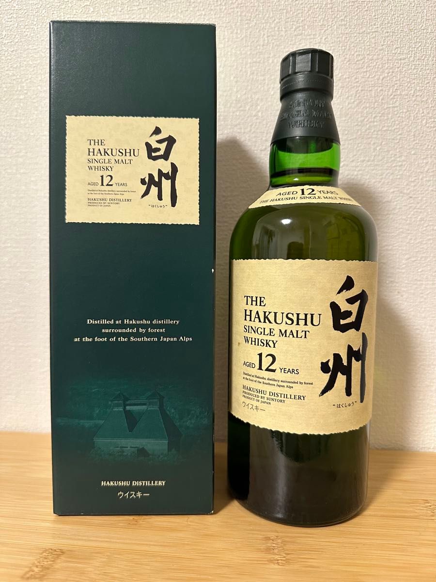 SUNTORY サントリー 白州12年ウイスキー 旧ボトル 響マーク 化粧箱付き