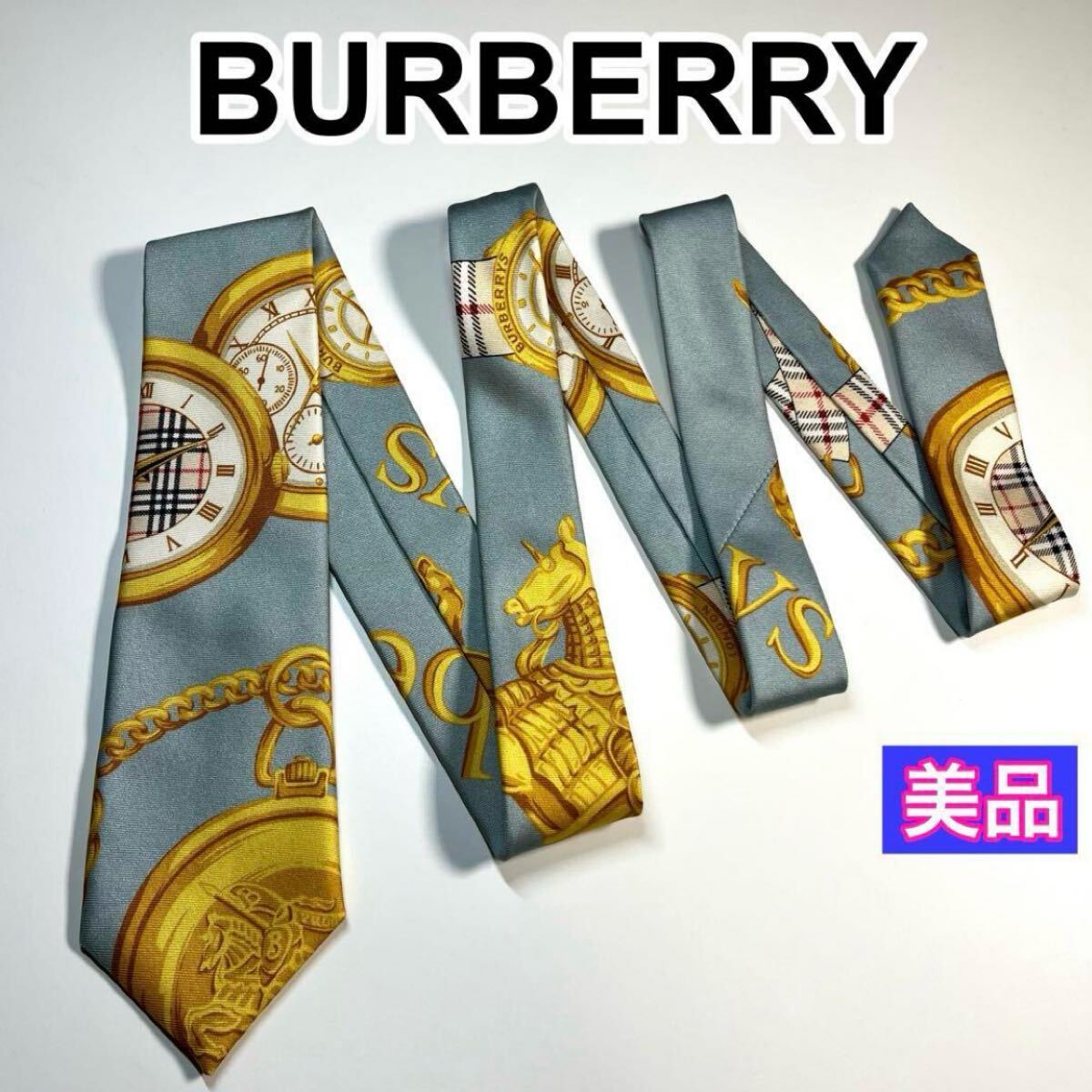 極美品⭐️バーバリーズ ノバチェック ホースロゴ ネイビー 金ボタン 