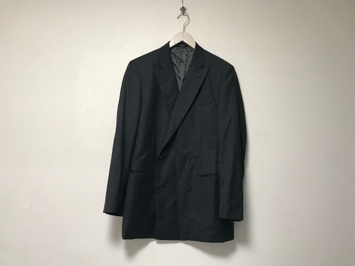 本物クロKUROウール光沢テーラードジャケットスラックスパンツ 