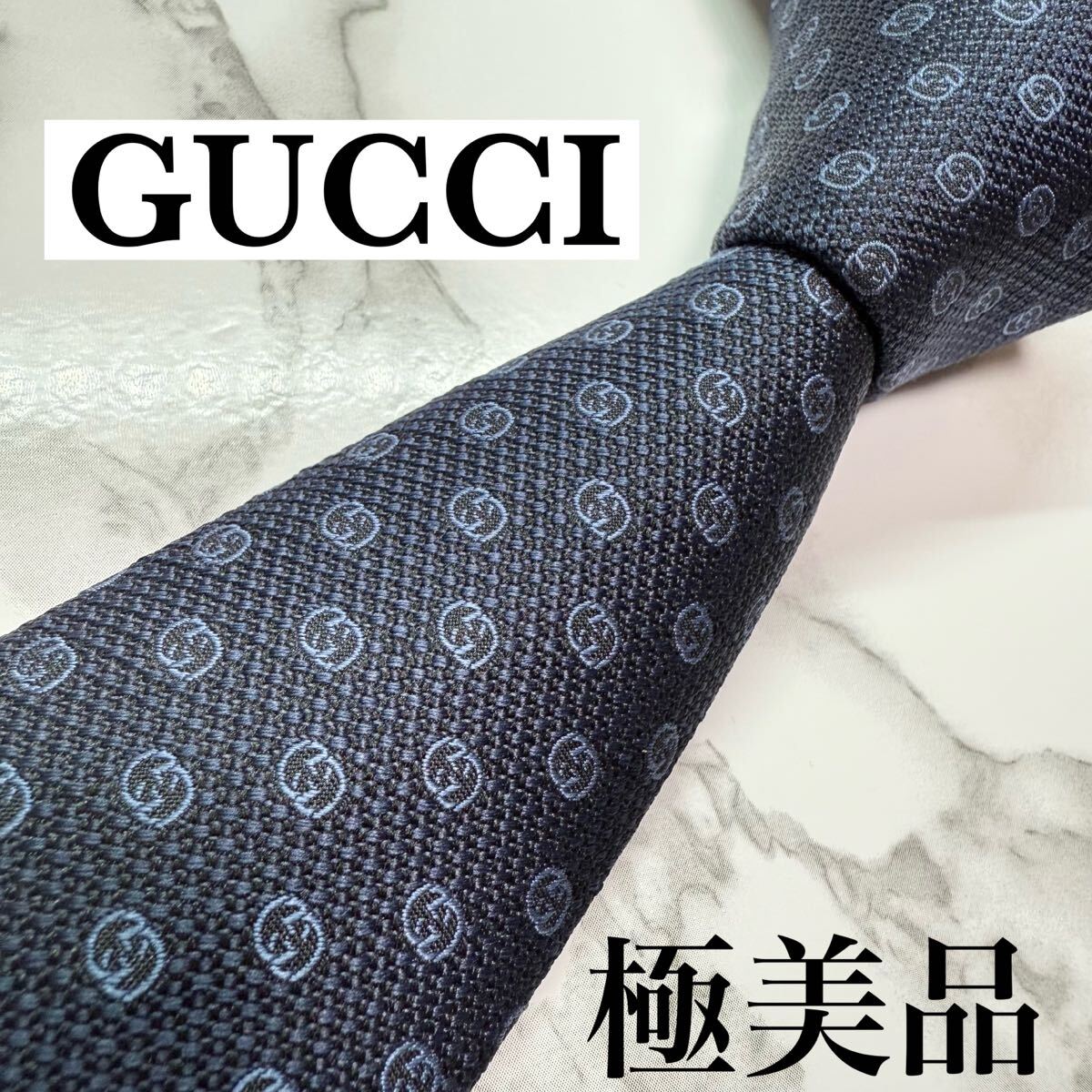 ✨極美品✨ 現行 定番 GUCCI ネクタイ シルク100% GG柄 蜂 刺繍 極美品 現行 定番 GUCCI ネクタイ シルク100% GG柄 蜂 刺繍