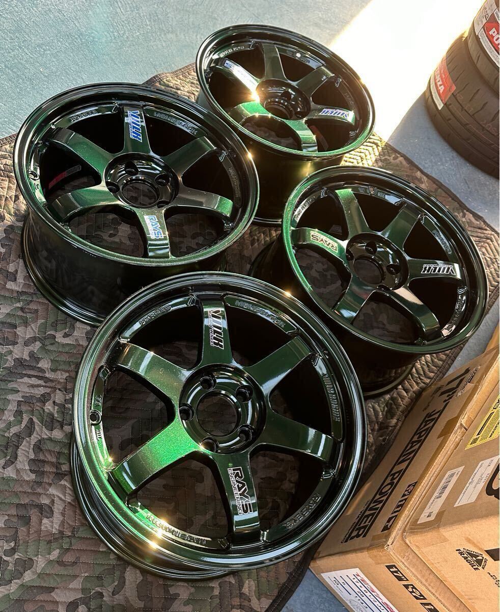 RAYS TE37SL 4本 中古 9.5JJ +12 17インチ タイヤ DL ZⅡ☆ 255/