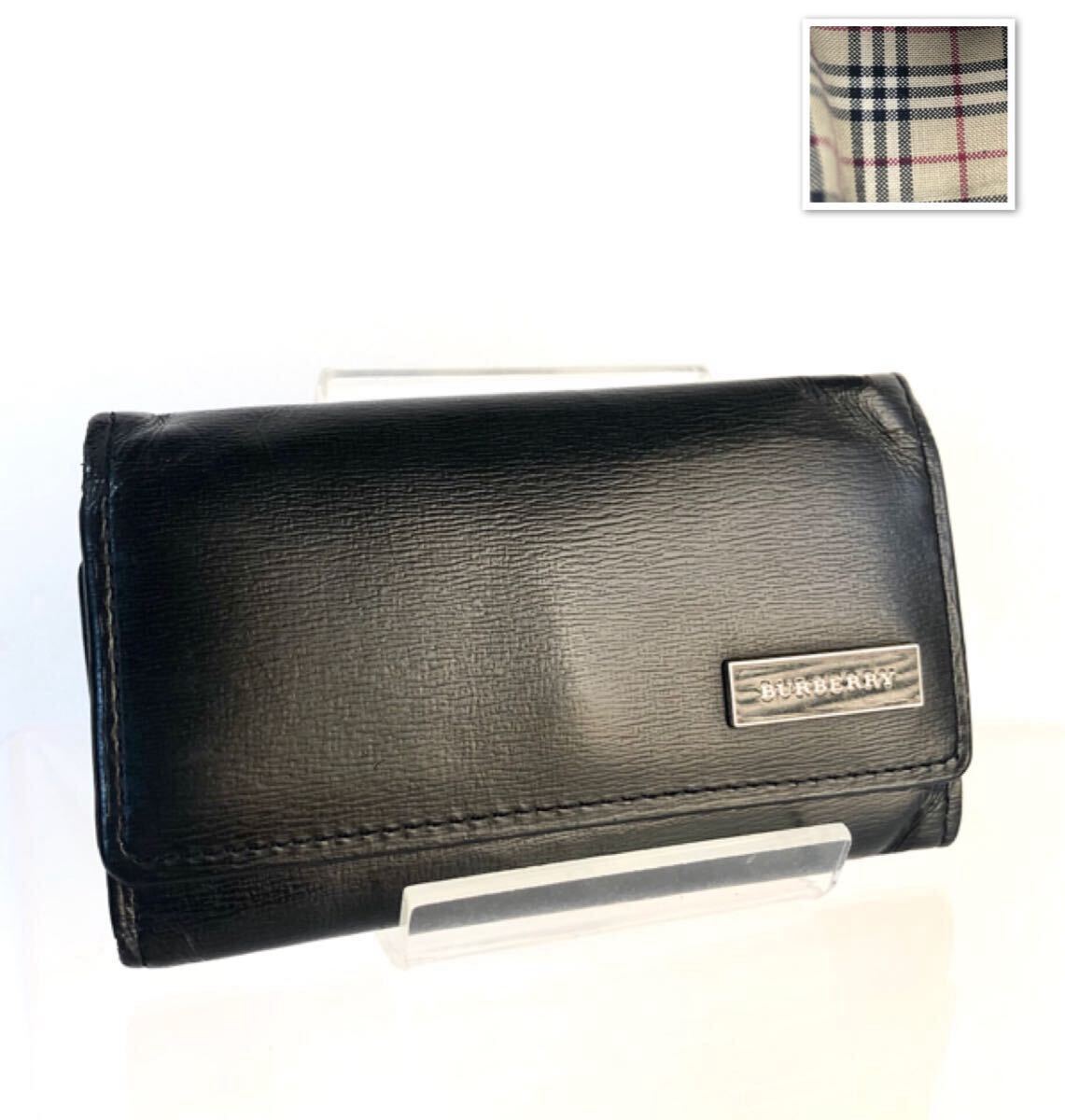 【超レア★新品未使用★人気ノバチェック】バーバリー キーケース★レザー★ブラック BURBERRY - 美品 バーバリー キーケース ノバチェック BURBERRY 鍵入れ