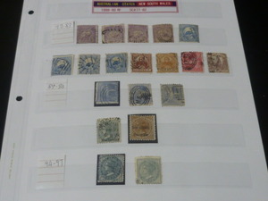 20　S 　オーストラリア切手 #12　NEW SOUTH WALES　1888-89年　SC#77-97の内　計19枚　使用済・未使用OH-LH　【SC評価 $89】　　