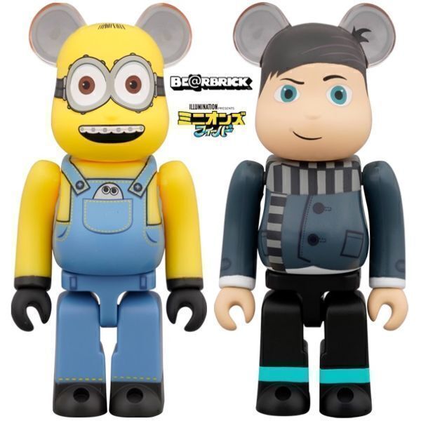 ベアブリック　ミニオン　BE＠RBRICK BOB ＆ TIM ミニオンのティムとボブが100％サイズと400％サイズのBE@RBRICK