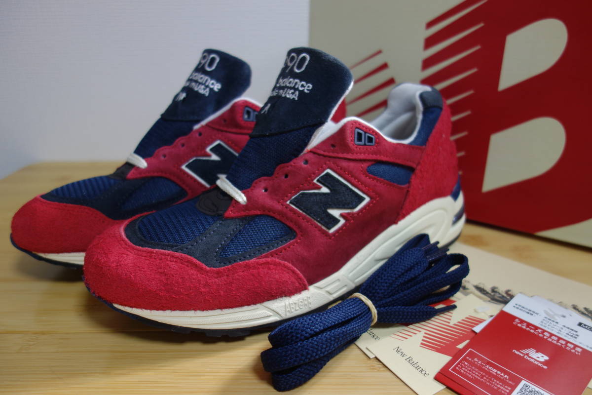 定価3.1万円 未使用 New Balance M990 NB5 27cm USA 白 青 赤 576 991 