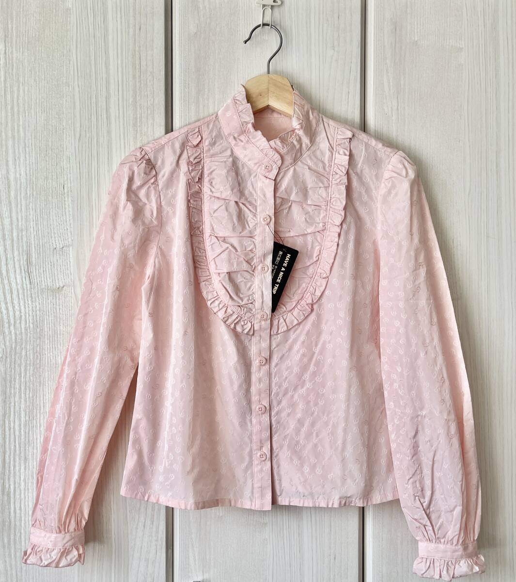 Preview of タグ付新品●HAVE A NICE TRIP●ピンクフリル花柄長袖ブラウス シャツ Mサイズ ロリータ クラロリ 姫系 量産型 病み系 kawaii lolita