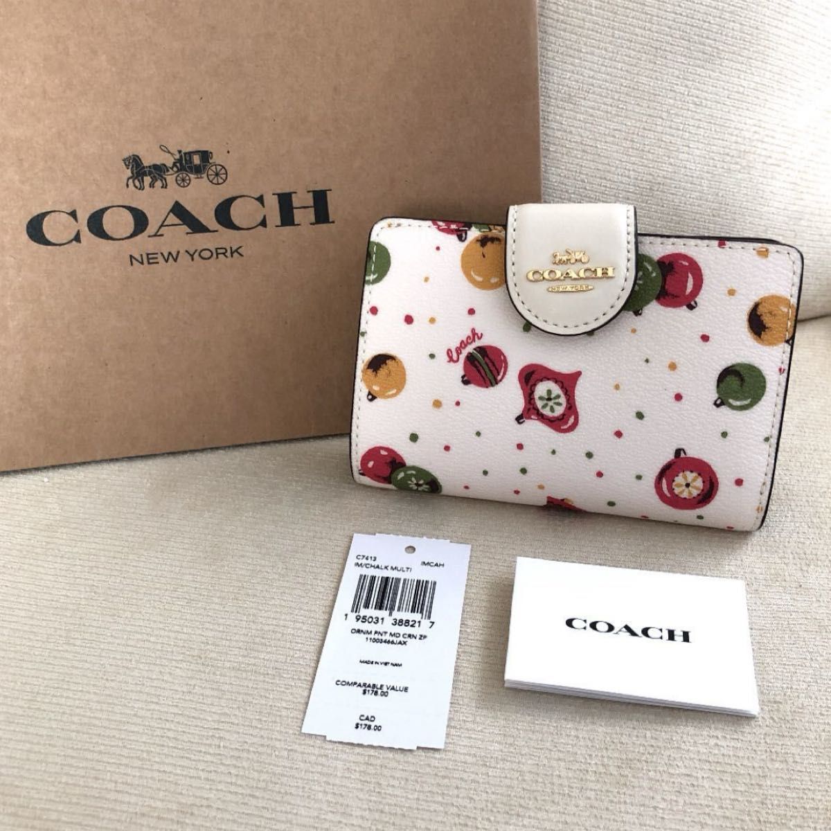COACH コーチ スヌーピー コラボ 二つ折り財布 ホワイト | Shop at
