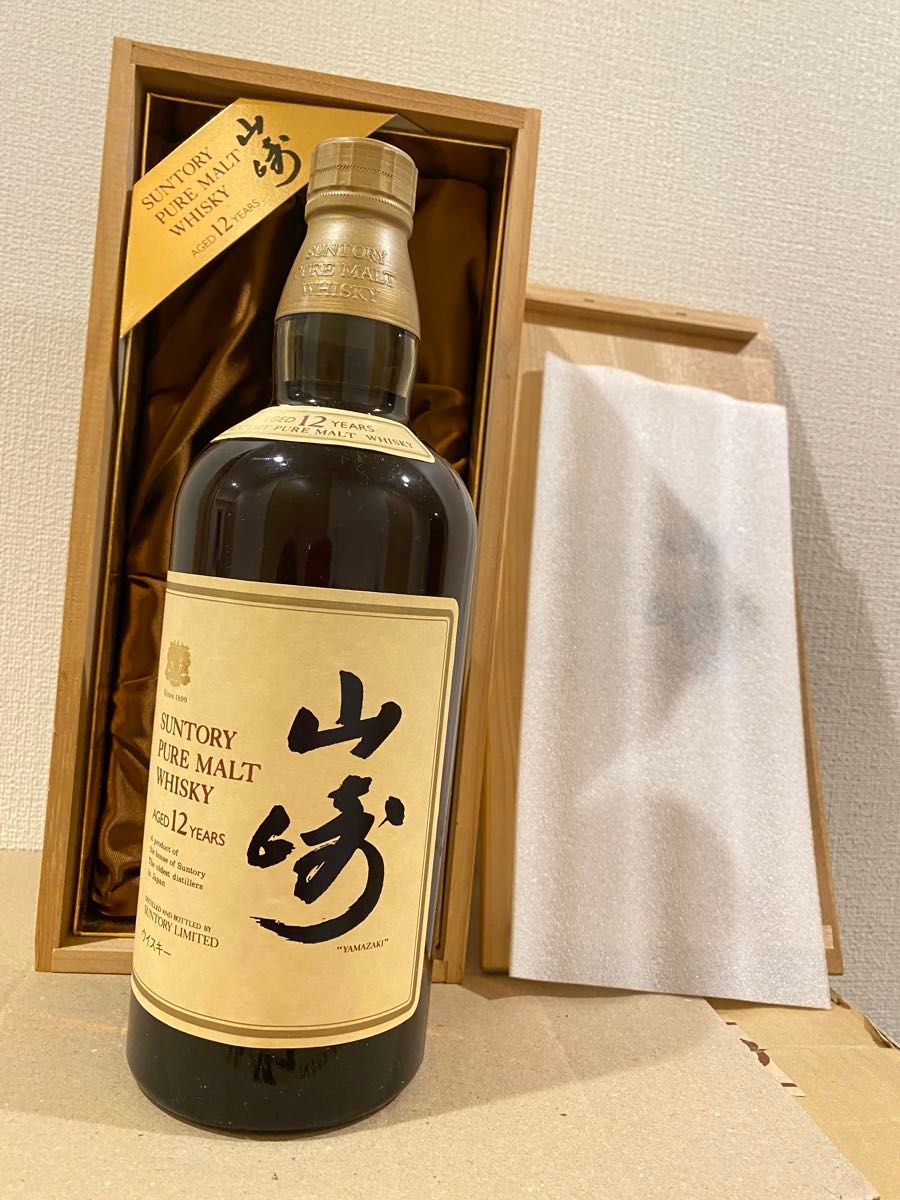 YAMAZAKI 未開栓 山崎12年 サントリー ピュアモルト ウイスキー 木箱付