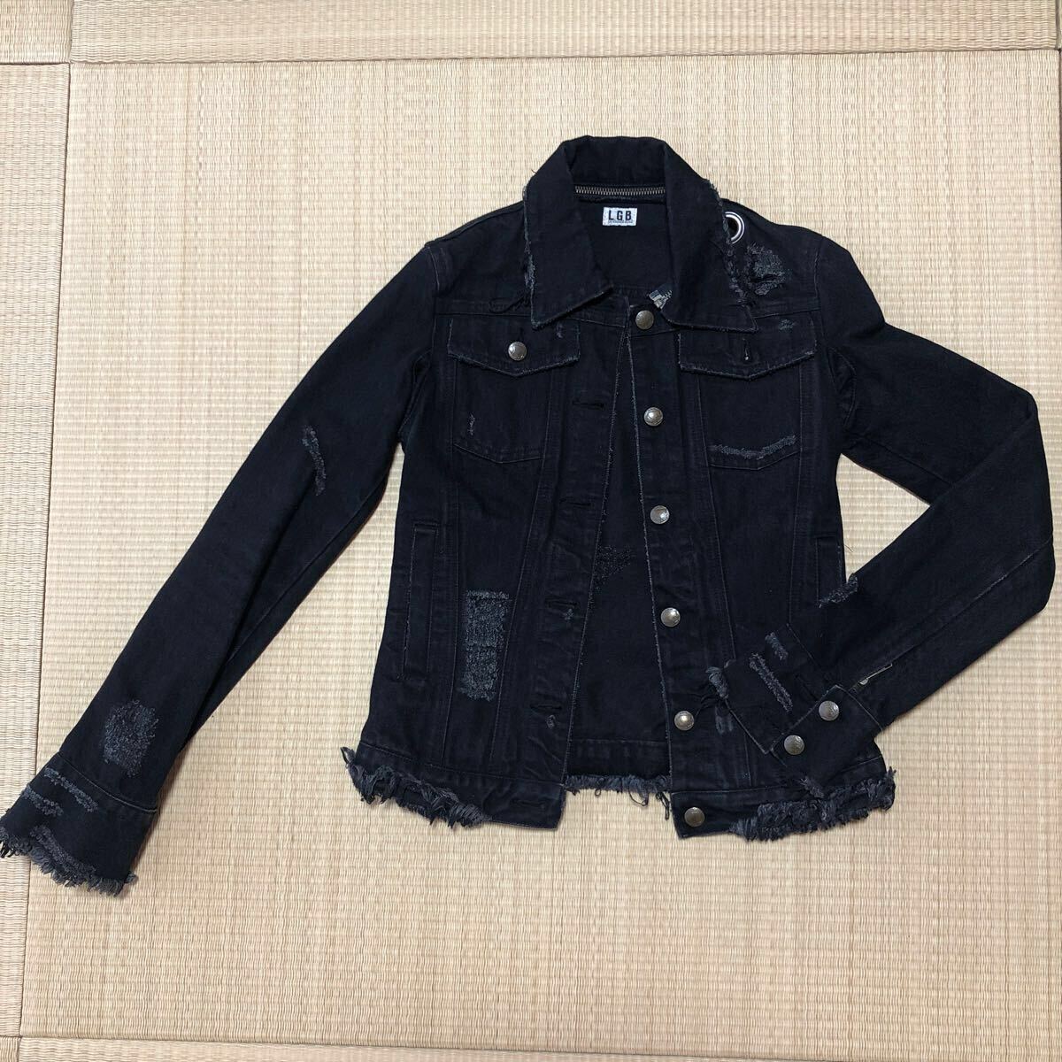 LGB ルグランブルー ブラックデニムジャケット サイズ1