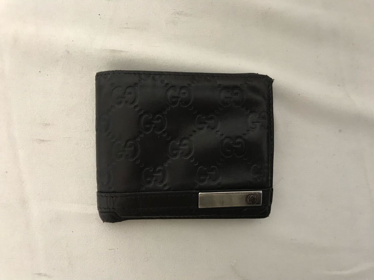 グッチ GUCCI 長財布 ブラック 黒 二つ折り メンズ ビジネス オールド