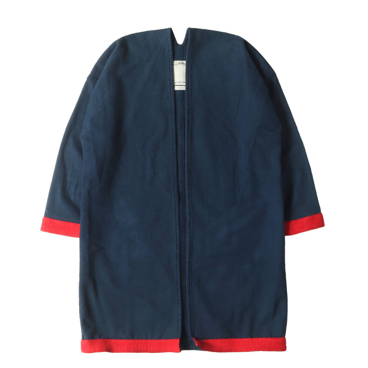 visvim 17SS VISVIM SANJURO COAT DK.INDIGO BORDER KIMONO コート 4 