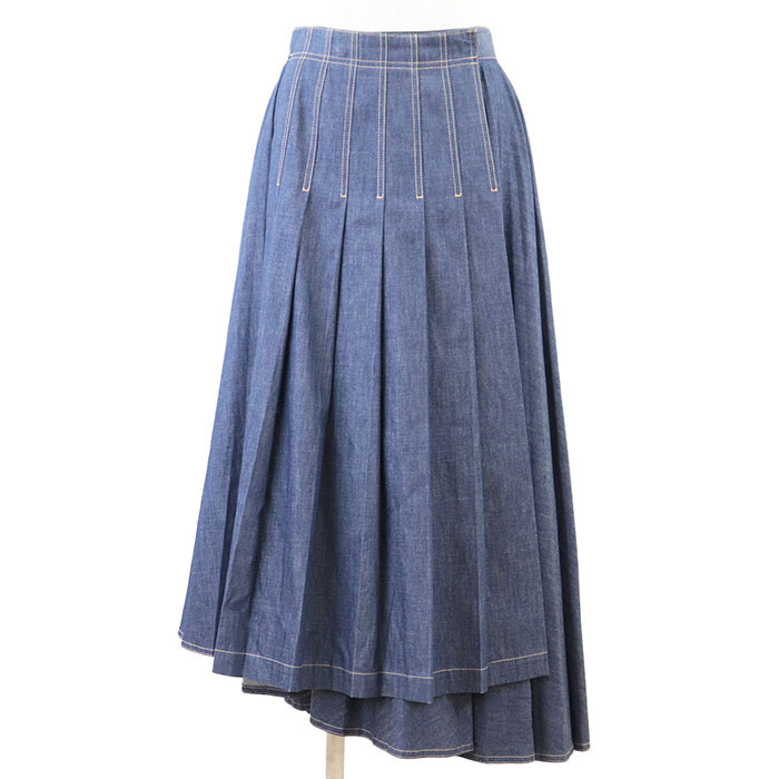 ディオール　デニムスカート　美品 Z1975 ベルト付きミディ丈デニムスカート - ブルー | ZARA Japan