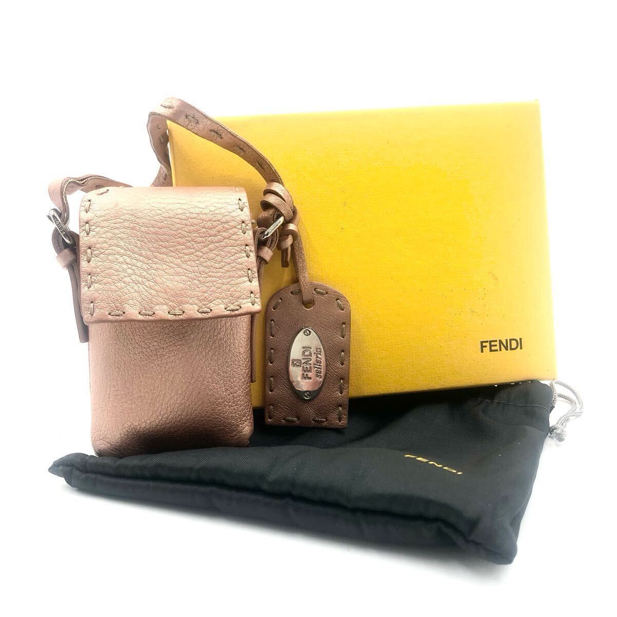 FENDI】 フェンディ ズッカ柄 ポーチ レザー キャンバス 小物入れ