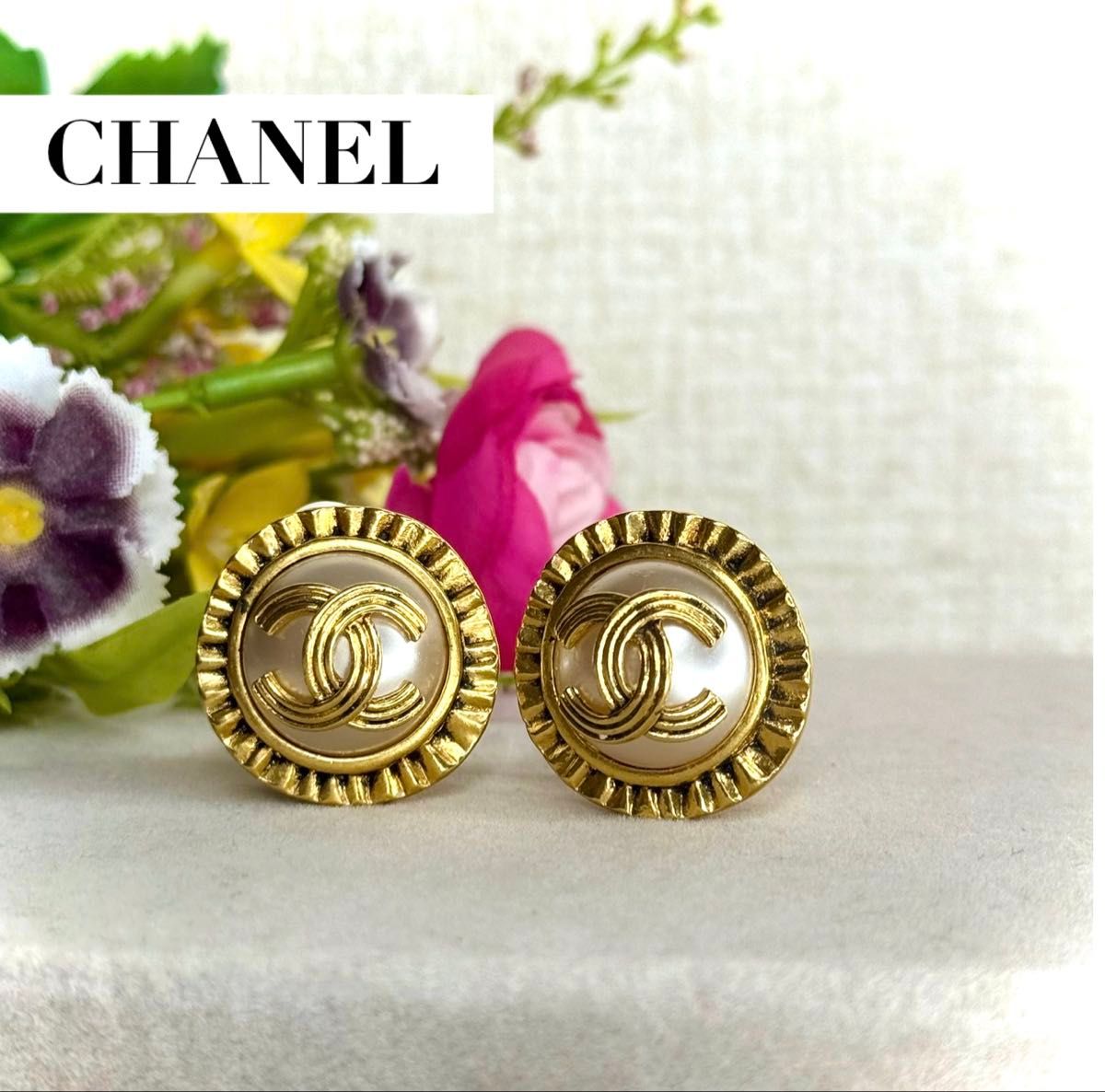 CHANEL シャネル ヴィンテージ ラインストーン ココマーク 喜平 