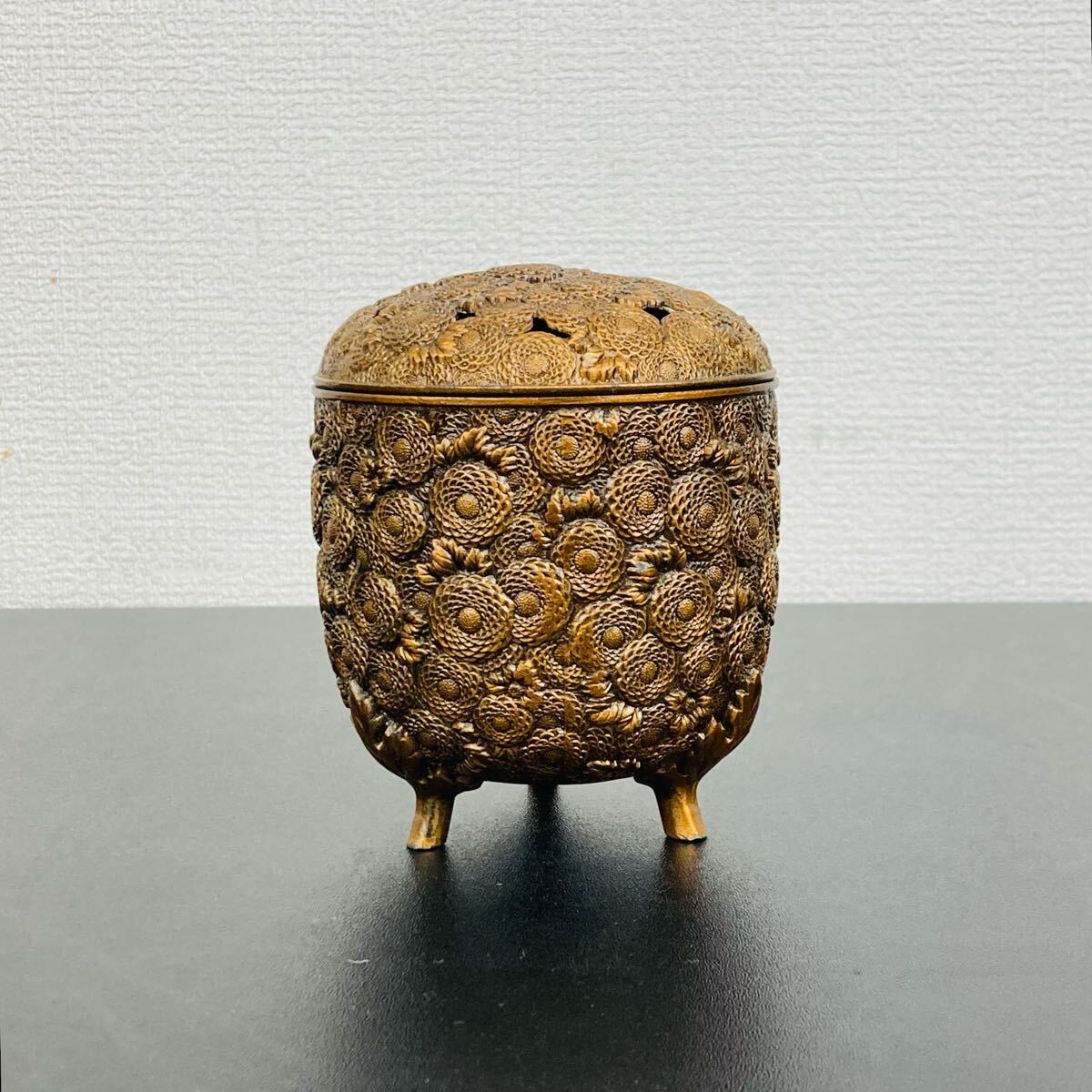 Yahoo!オークション - 宏采 香炉 華鶴 亀 亀甲透し彫り 金属工芸