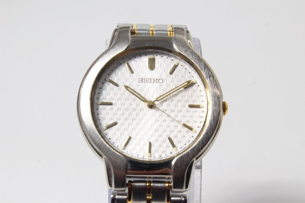 メンズ SEIKO V701-1771 コンビ 白文字盤 腕時計 y2k 55
