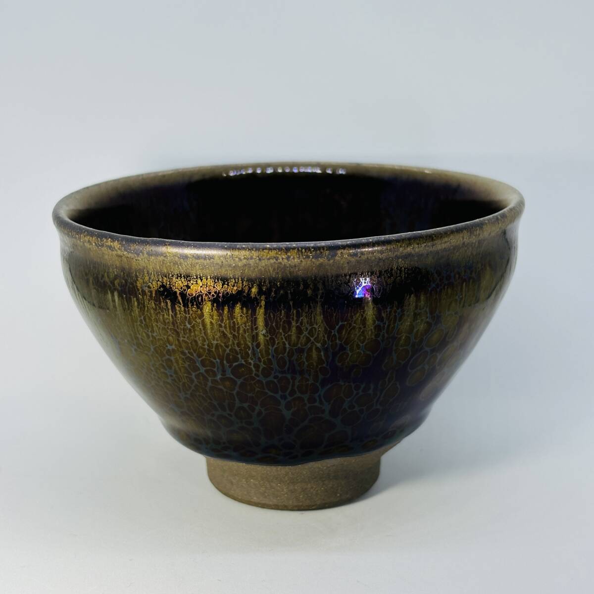 油滴天目 宋時代 宋代 茶道具 天目茶碗 建窯兔毫窯変天目茶碗⁄中国古玩