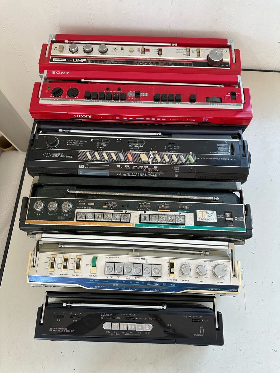 SHARP QT77 Mk II ラジカセ レッド SHARP ステレオダブルカセットQT