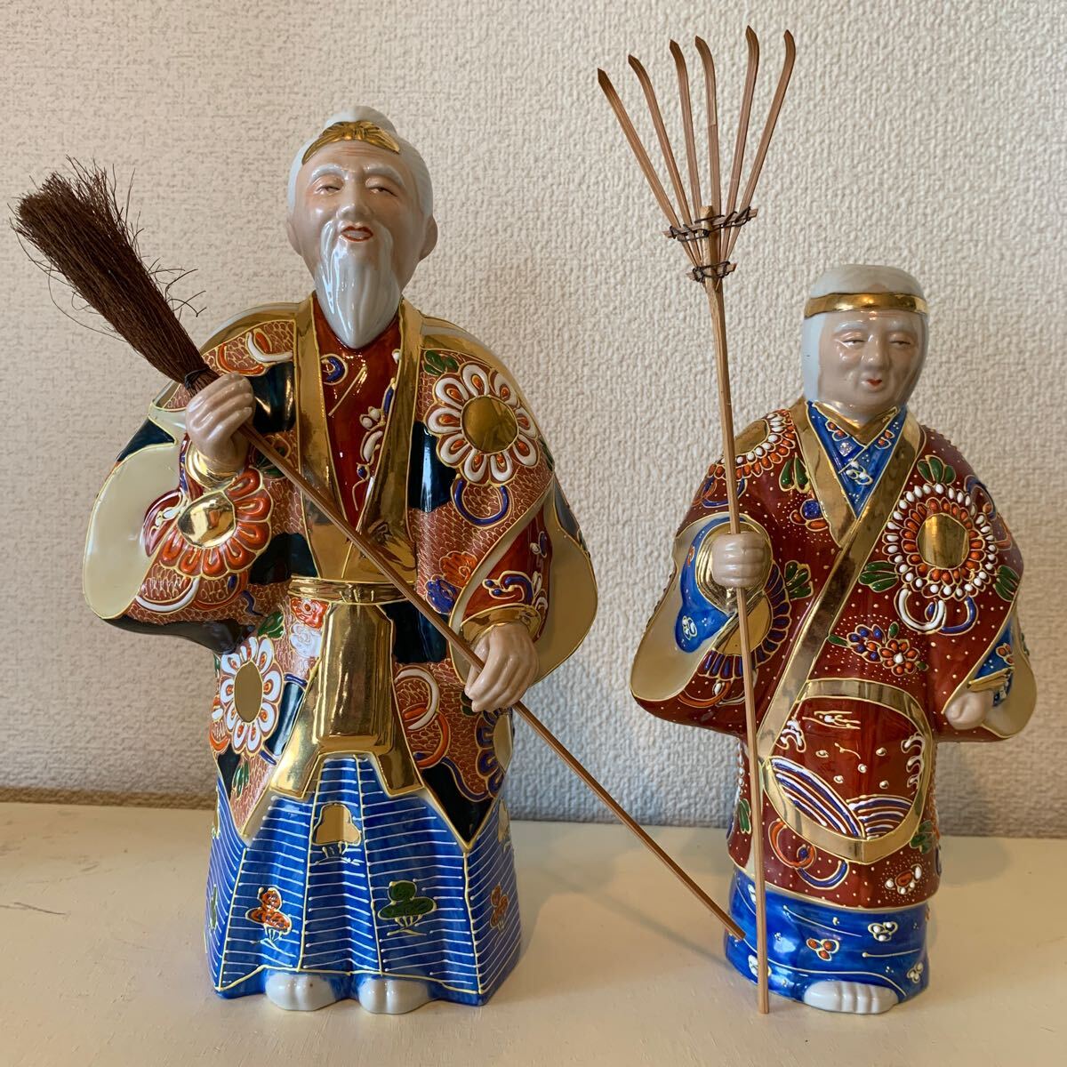 九谷焼 高砂 縁起物 置物 オブジェ 骨董品 アンティーク レトロ 九谷