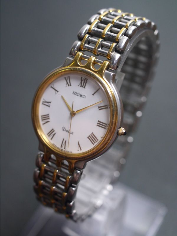 SEIKO 5E31-5B50 タンク ゴールド セイコー スピリット クォーツ