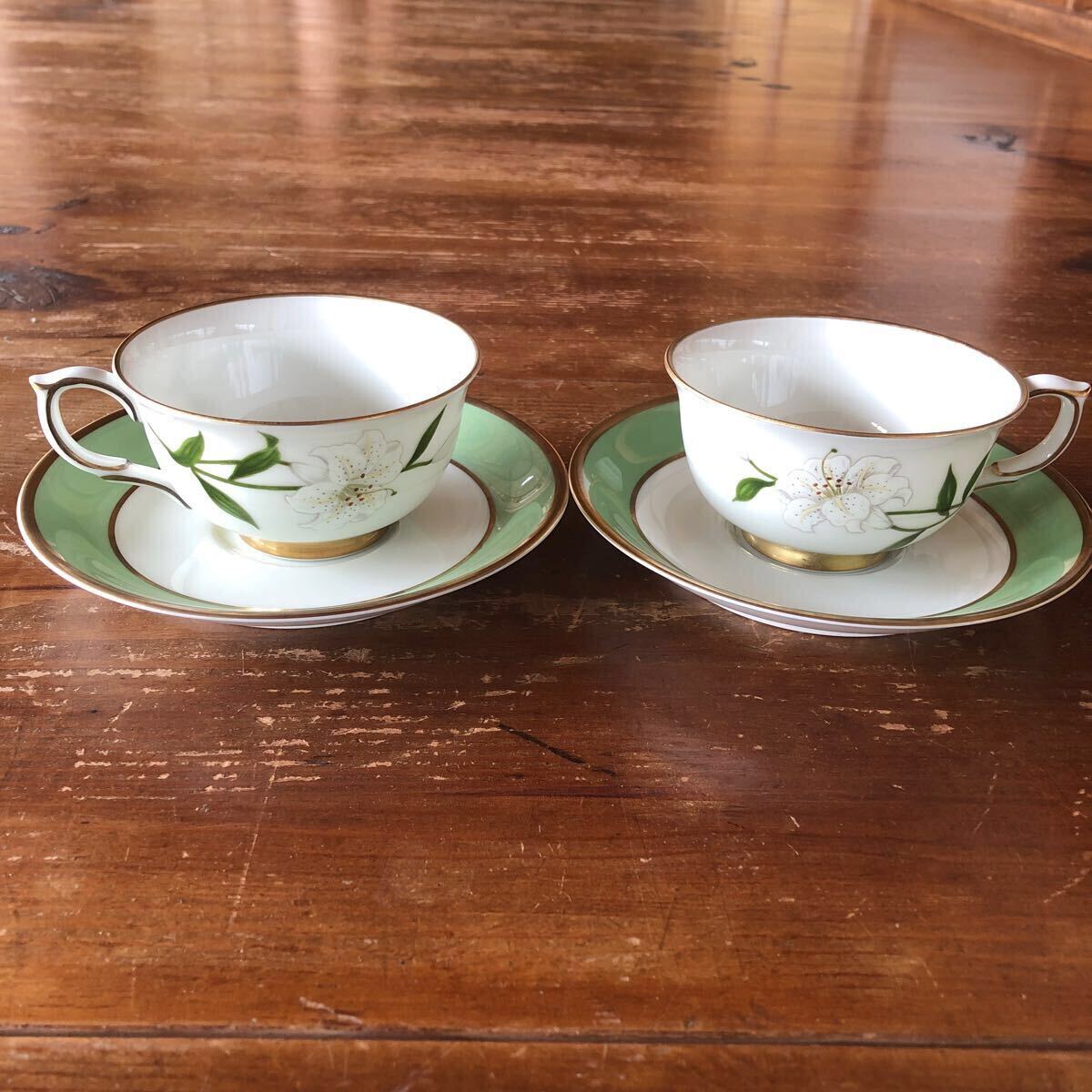 深川製磁 九谷永泉窯 カップ＆ソーサー 瑠璃色 花柄 金彩 コーヒー 
