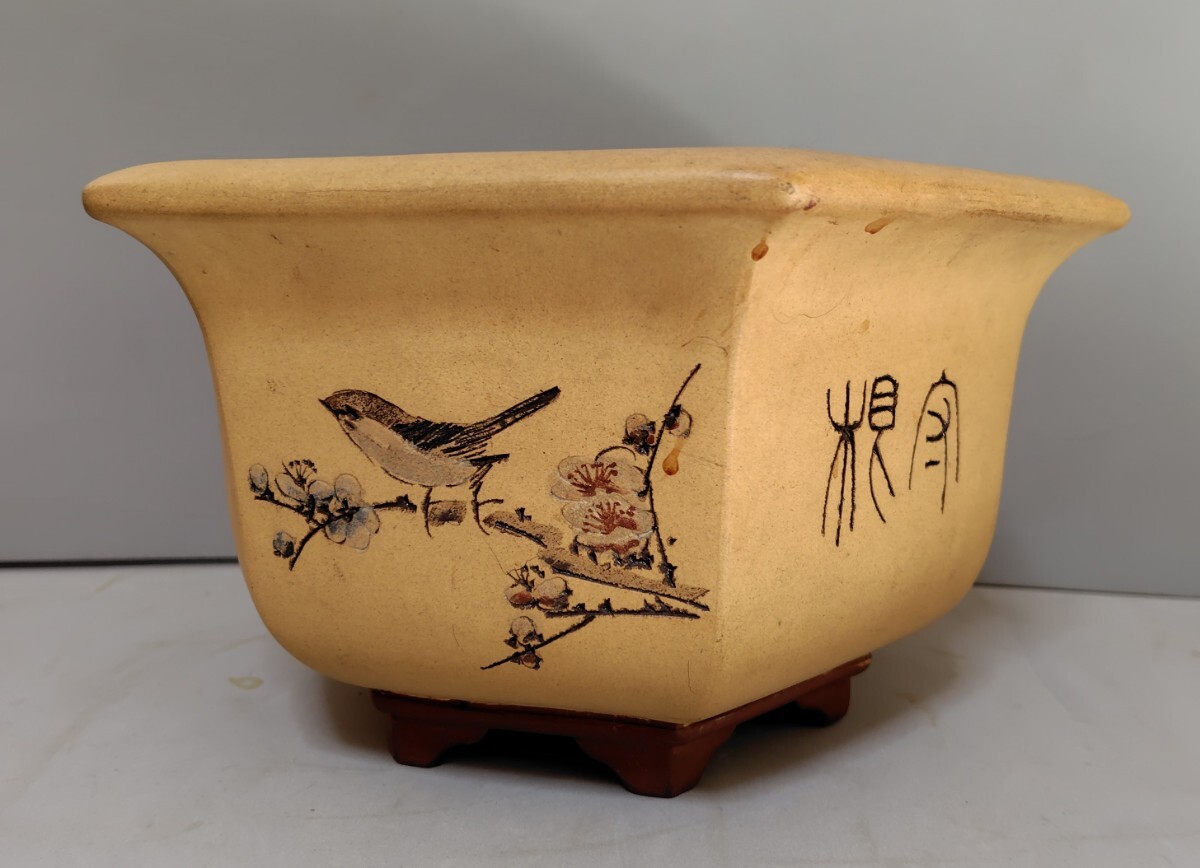 ♦中国古美術品 宜興窯賓山倣古 紫砂 紫泥 鋲打ち丸形三足ミニ盆栽鉢古玩 骨董品 L69☆小品盆栽鉢 中国宜興 銘 他 紫泥 方鉢 丸鉢 全四種/中国