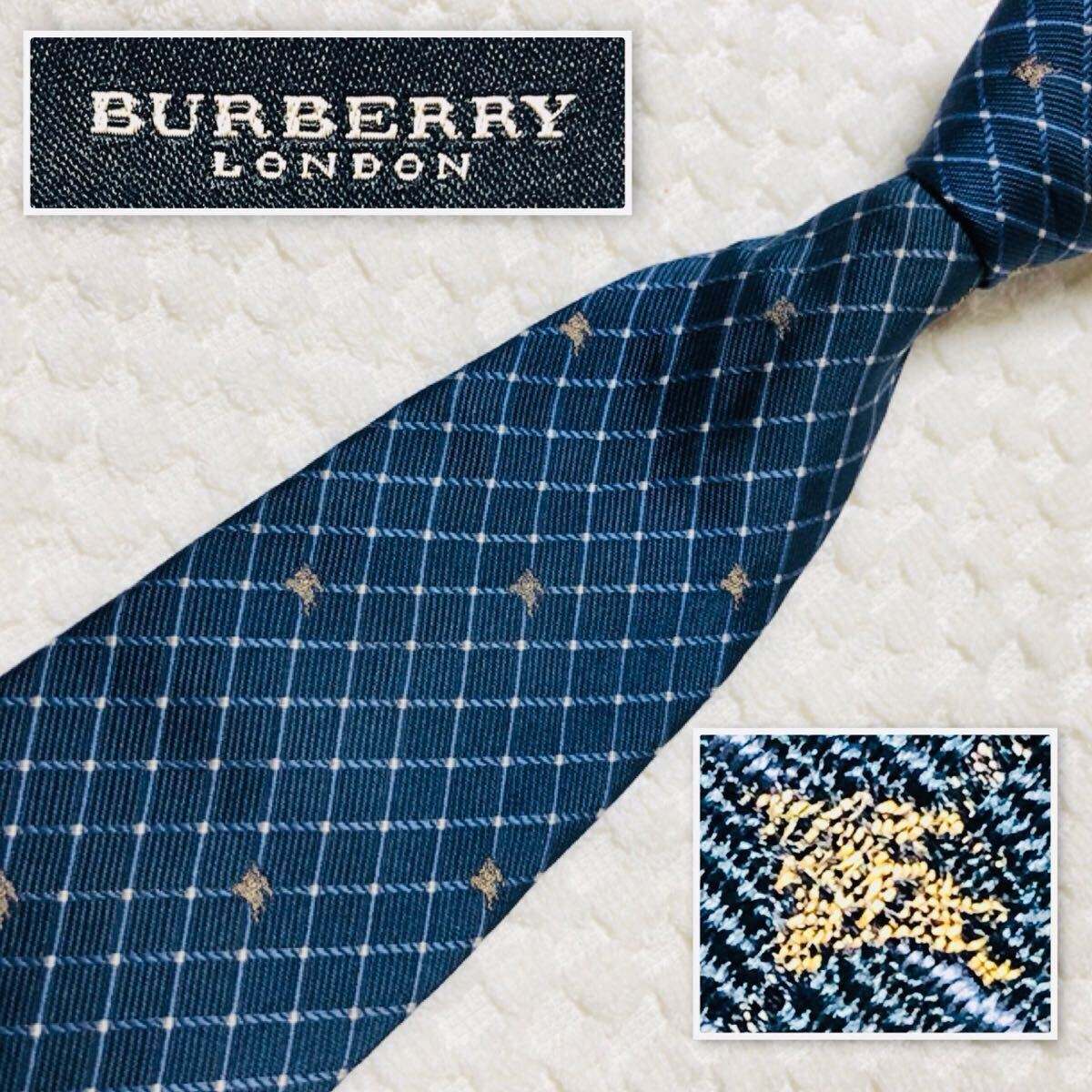 ネクタイ シルク100% ホースロゴ LONDON BURBERRY 極美品バーバリー