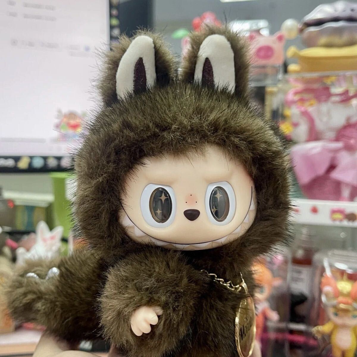 Zimomo 猫さん　LABUBU　ふわふわ POPMART グレー Labubu The Monsters Zimomo ST Gray LIMITED – TOYSEZ